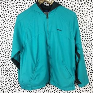 Reebok Retro Teal Light weight rain Jacket
